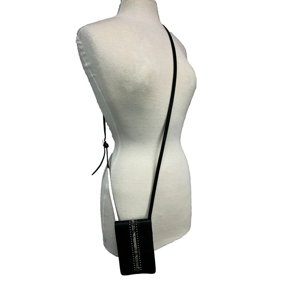 Brighton Pretty Tough Phone Case/Card Black‎ Cross Body Snake Leather & Studs
